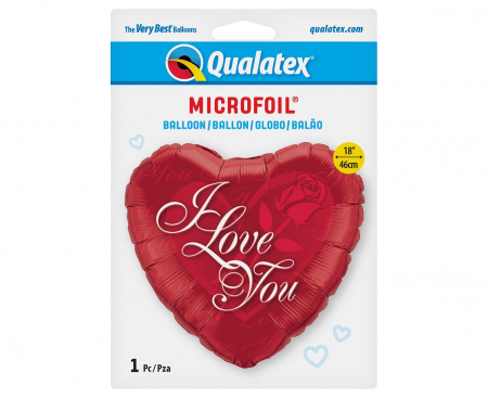 Fóliový balón 18 palcov QL - I LOVE YOU na ruži