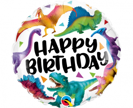 Fóliový balón 18 palcov QL Birthday Dinosaurus