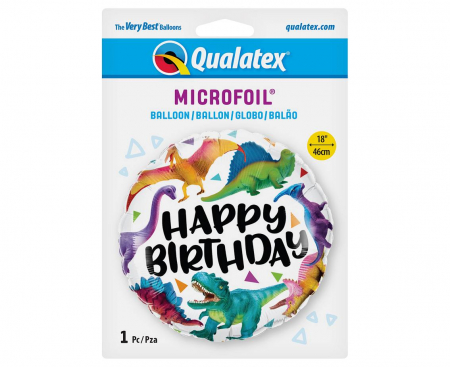 Fóliový balón 18 palcov QL Birthday Dinosaurus