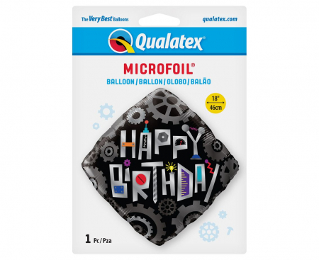 Fóliový balón 18 palcov QL Birthday Robot Cogwheels