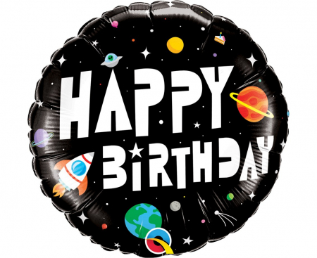 Fóliový balón 18 palcov QL Happy Birthday Astronaut