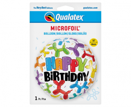 Fóliový balón 18 palcov QL Happy Birthday, psíky