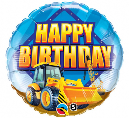 Fóliový balón 18 palcov QL, Happy Birthday (bager)