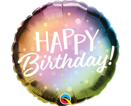 Fóliový balón 18 palcov QL, HAPPY BIRTHDAY (Metallic Ombre)