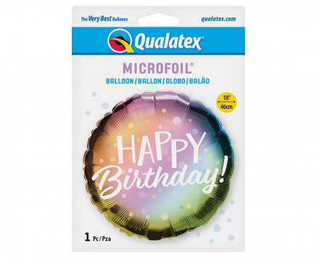 Fóliový balón 18 palcov QL, HAPPY BIRTHDAY (Metallic Ombre)