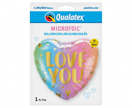 Fóliový balón 18 palcov QL, Love You Ombre and Hearts