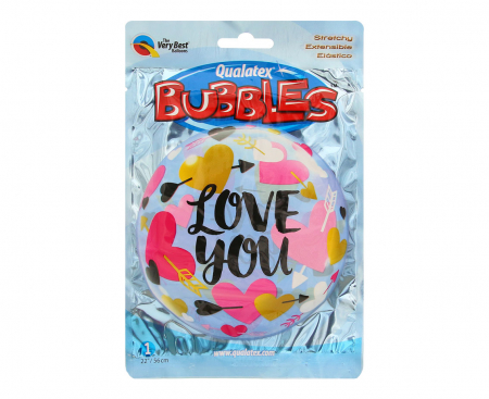 Fóliový balón 22 palcov QL Bubble LOVE You