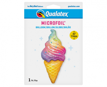 Fóliový balón 45 palcov QL Dúhová točená zmrzlina