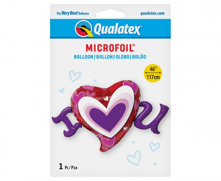 Fóliový balón 46 palcov QL, I heart U