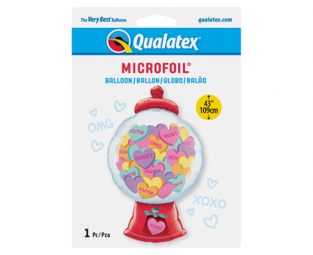Fóliový balón Automat so srdiečkami, QL 43 palcov