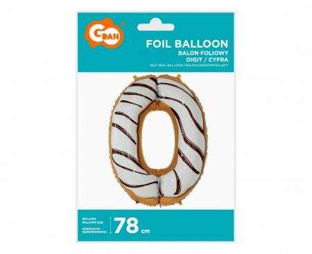 Fóliový balón číslo 0, šiška - 78 cm