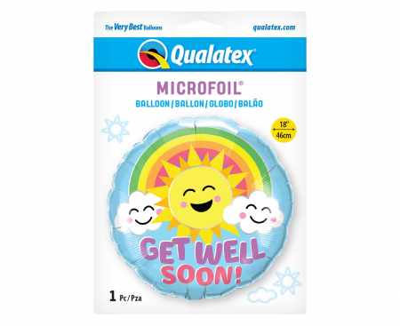 Fóliový balón Get Well Soon - Sunny Smiles, QL 18 palcov