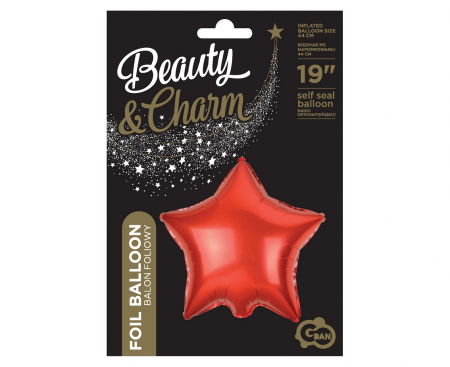 Fóliový balón HVIEZDA červená, 19 palcov