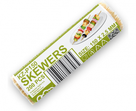 Drevená ihla na špízy - 150*2,5 mm, 200 ks.