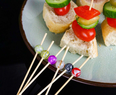  Špajdle na jednohubky KERAMICKÉ GULIČKY, 24 ks.