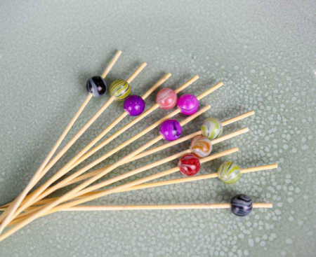  Špajdle na jednohubky KERAMICKÉ GULIČKY, 24 ks.