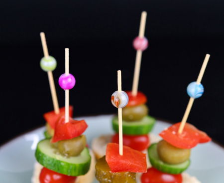  Špajdle na jednohubky KERAMICKÉ GULIČKY, 24 ks.