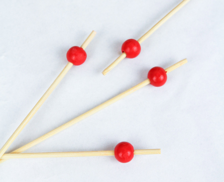 Špajdle na jednohubky ČERVENÉ GULIČKY, 24 ks.