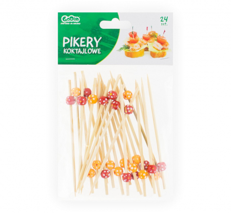 Špajdle na jednohubky DREVENÉ GULIČKY, 24 ks.