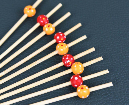 Špajdle na jednohubky DREVENÉ GULIČKY, 120 ks.