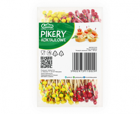 Špajdle na jednohubky ČERVENÉ A ŽLTÉ GULIČKY, 120 ks.