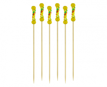 Špajdle na jednohubky ČERVENÉ A ŽLTÉ GULIČKY, 24 ks.