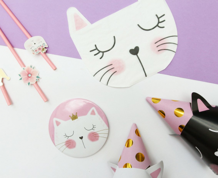 Papierové čiapky Mačiatka, 6 ks.