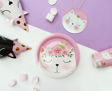 Papierové čiapky Mačiatka, 6 ks.