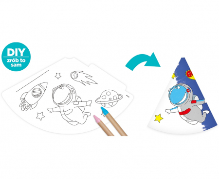 Papierové čiapky omaľovánka (Cosmos), 6 ks.