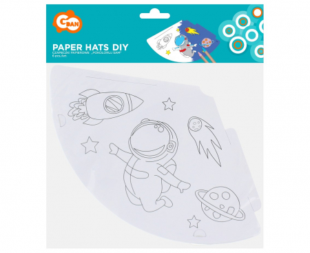 Papierové čiapky omaľovánka (Cosmos), 6 ks.
