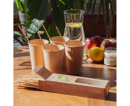 Papierové poháre, EKO Biologicky odbúrateľný, veľký 375ml, 6ks.