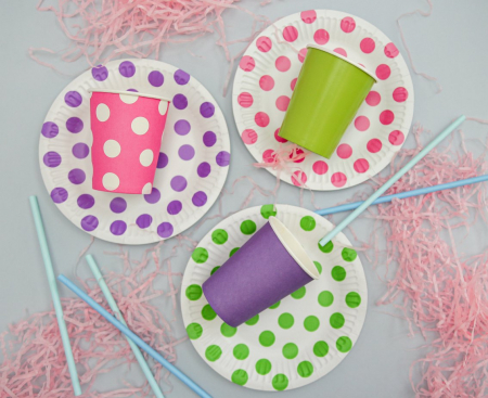 Papierové poháre, jednofarebné, zelená, 270 ml - 14 ks.