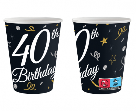 Narodeninové papierové poháre 40 B&C, 6 ks.