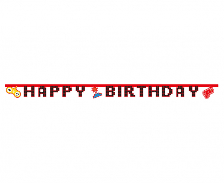 Banner Gaming Party - Happy Birthday, 200cm