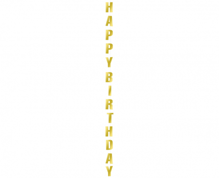 Vertikálna dekorácia B&C Happy Birthday, zlatá, 170 cm