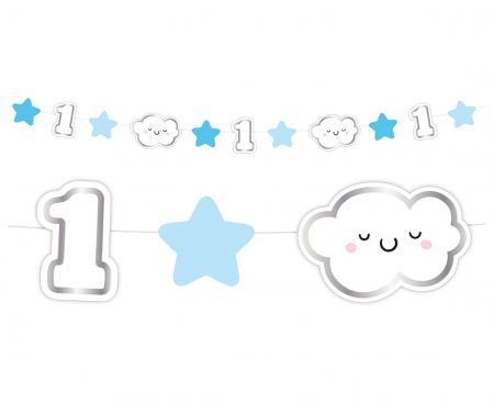 Girlanda 1 rok, modrá, 120cm