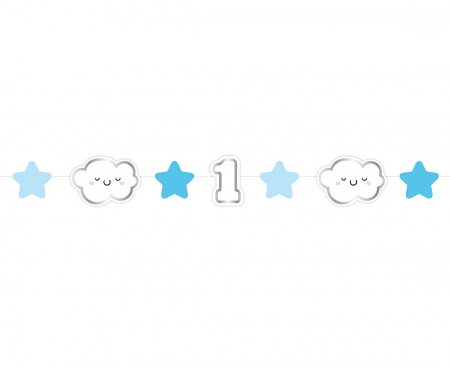 Girlanda 1 rok, modrá, 120cm