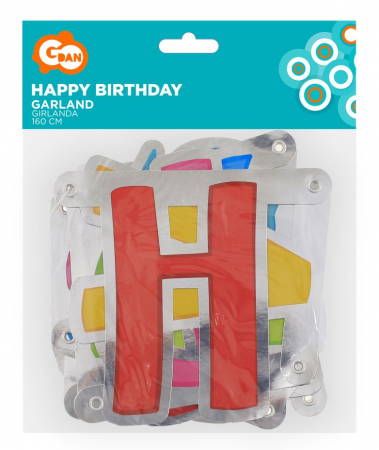 Narodeninová girlanda HAPPY BIRTHDAY - 160 cm