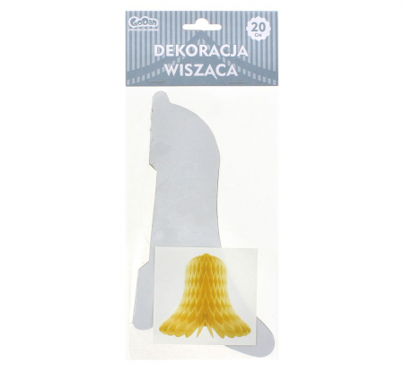 Závesná dekorácia ZVON, zlatá, 20 cm, 1 ks.