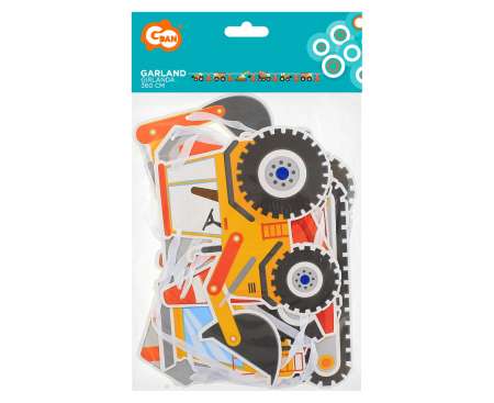 Papierová girlanda Stavenisko, dĺžka 360 cm