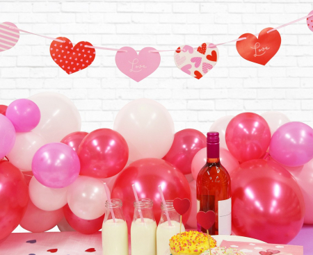 Papierová girlanda Srdcia, so vzorom, 200 cm