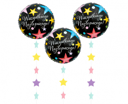 Pastelová girlanda Hviezdy, veľkosť 7x200 cm