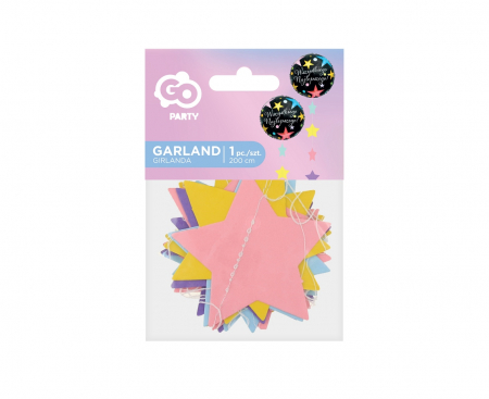 Pastelová girlanda Hviezdy, veľkosť 7x200 cm