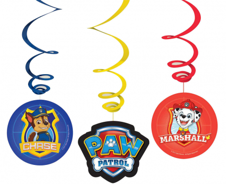 Špirálová dekorácia LABKOVÁ PATROLA, 6 ks.