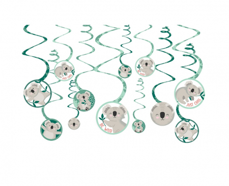 Papierová špirálová dekorácia Koala, 12 ks.