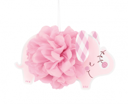 Závesná dekorácia Floral Elephant, ružová, 23 cm, 3 ks.