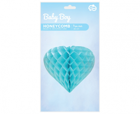 Dekoratívna rozeta SRDCE, svetlomodrá - 26 cm