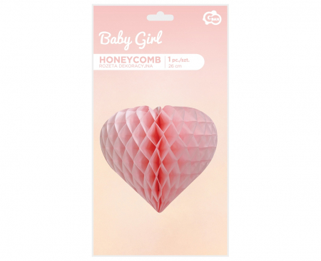 Dekoratívna rozeta SRDCE, svetloružová - 26 cm