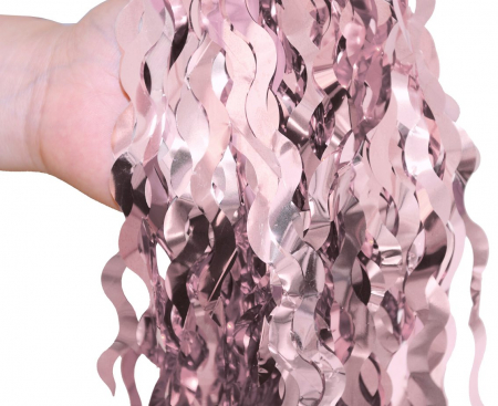 Záves B&C Špirály, metalická ružová, 100x200 cm