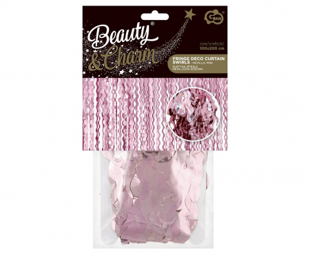 Záves B&C Špirály, metalická ružová, 100x200 cm